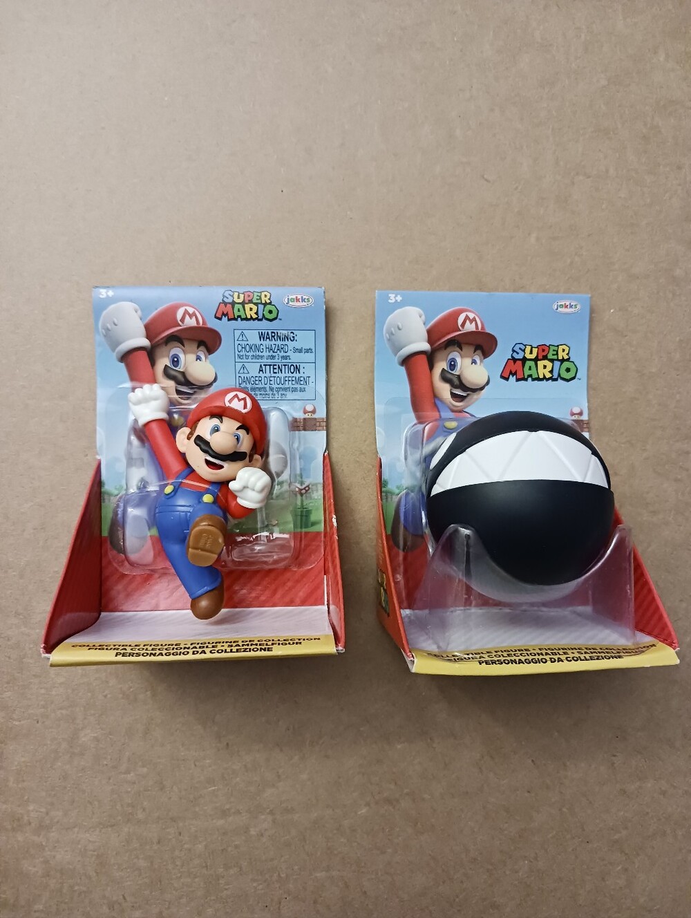 Lot Of 2 Jakks Pacific - Super Mario Bros. Mario + Chain Chomp